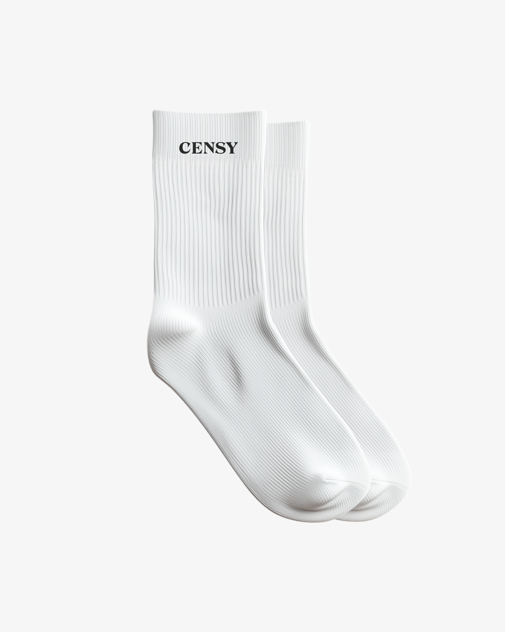Black Logo White Mid Socks