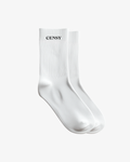 Black Logo White Mid Socks