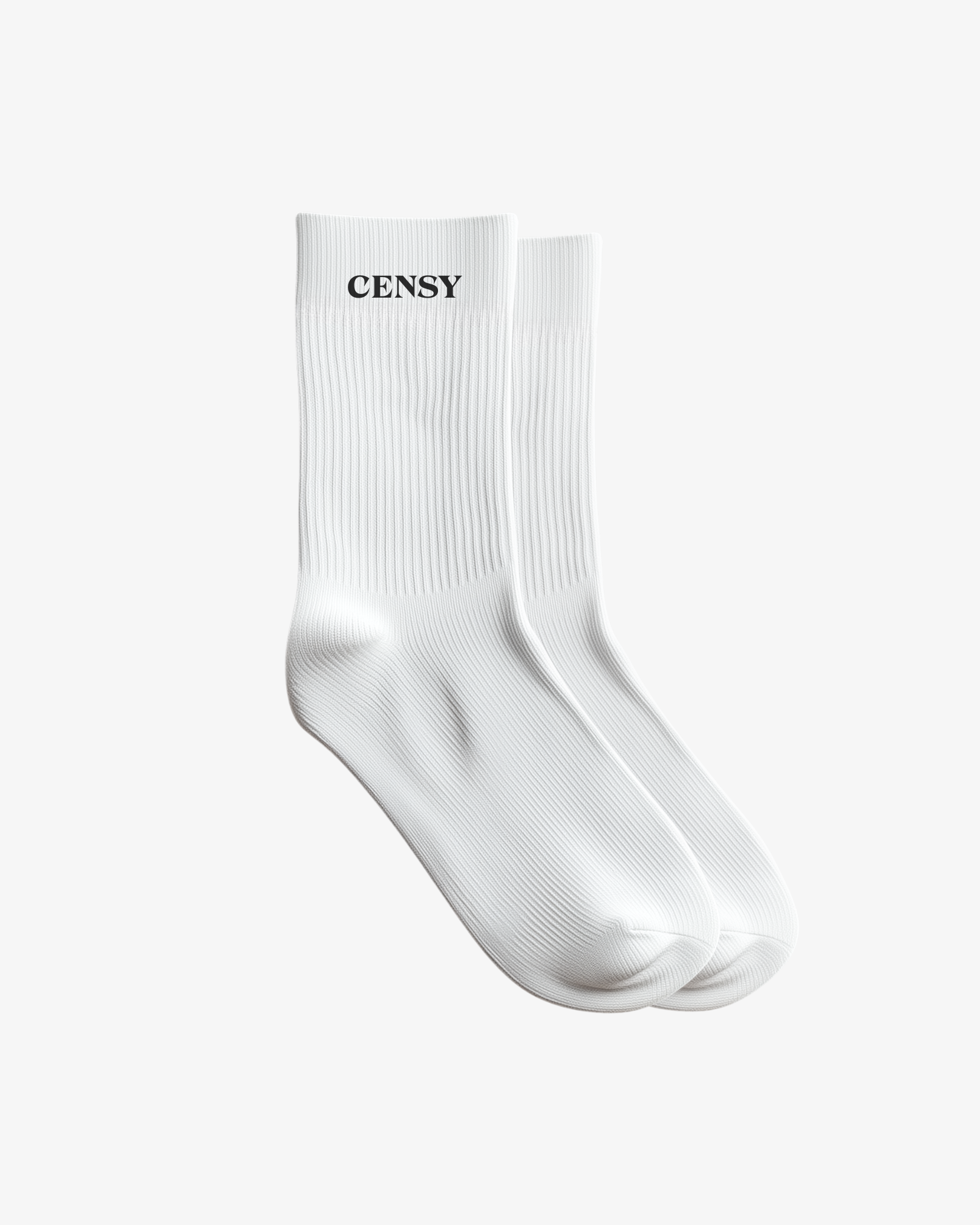 Black Logo White Mid Socks