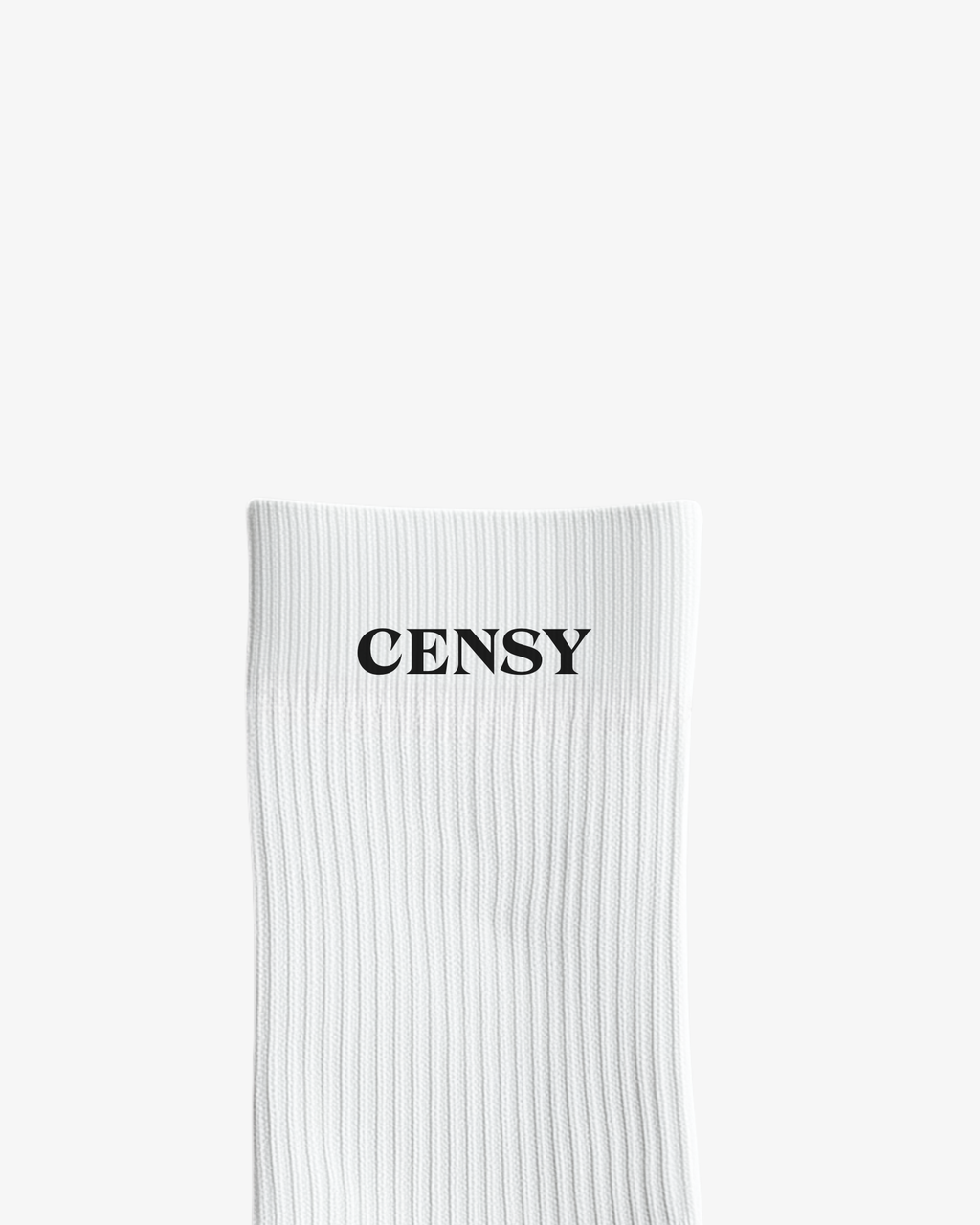 Black Logo White Mid Socks